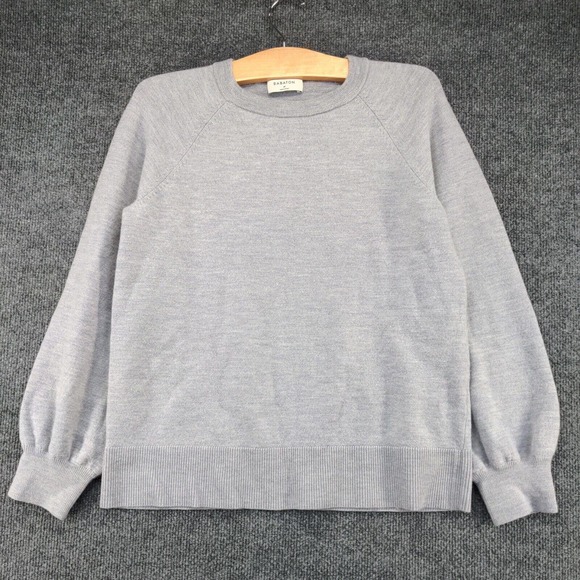Babaton Women's Pullover Knit Sweater Gray Medium Raglan Sleeve Merino Wool - Picture 2 of 13